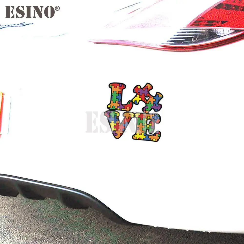 Car Styling Love for Autism Theme Creative Decorative Adhesive PVC Waterproof Sticker Car Whole Body Vinyl Decal