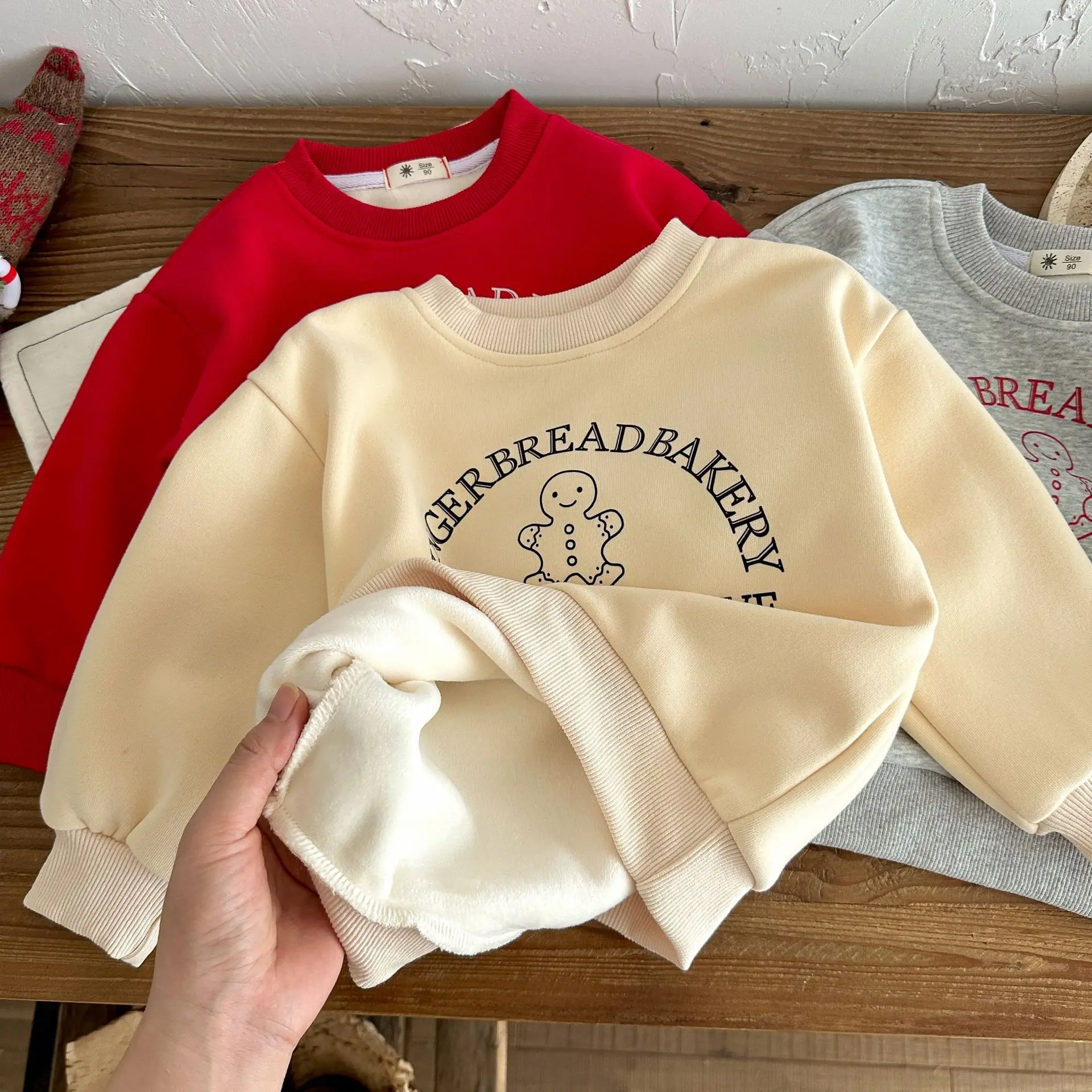 2025 شتاء جديد الأطفال بلوزة من الصوف لطيف بنين بنات عيد الميلاد ملابس الاطفال بلوزة كاجوال موضة الطفل الدافئة البلوز