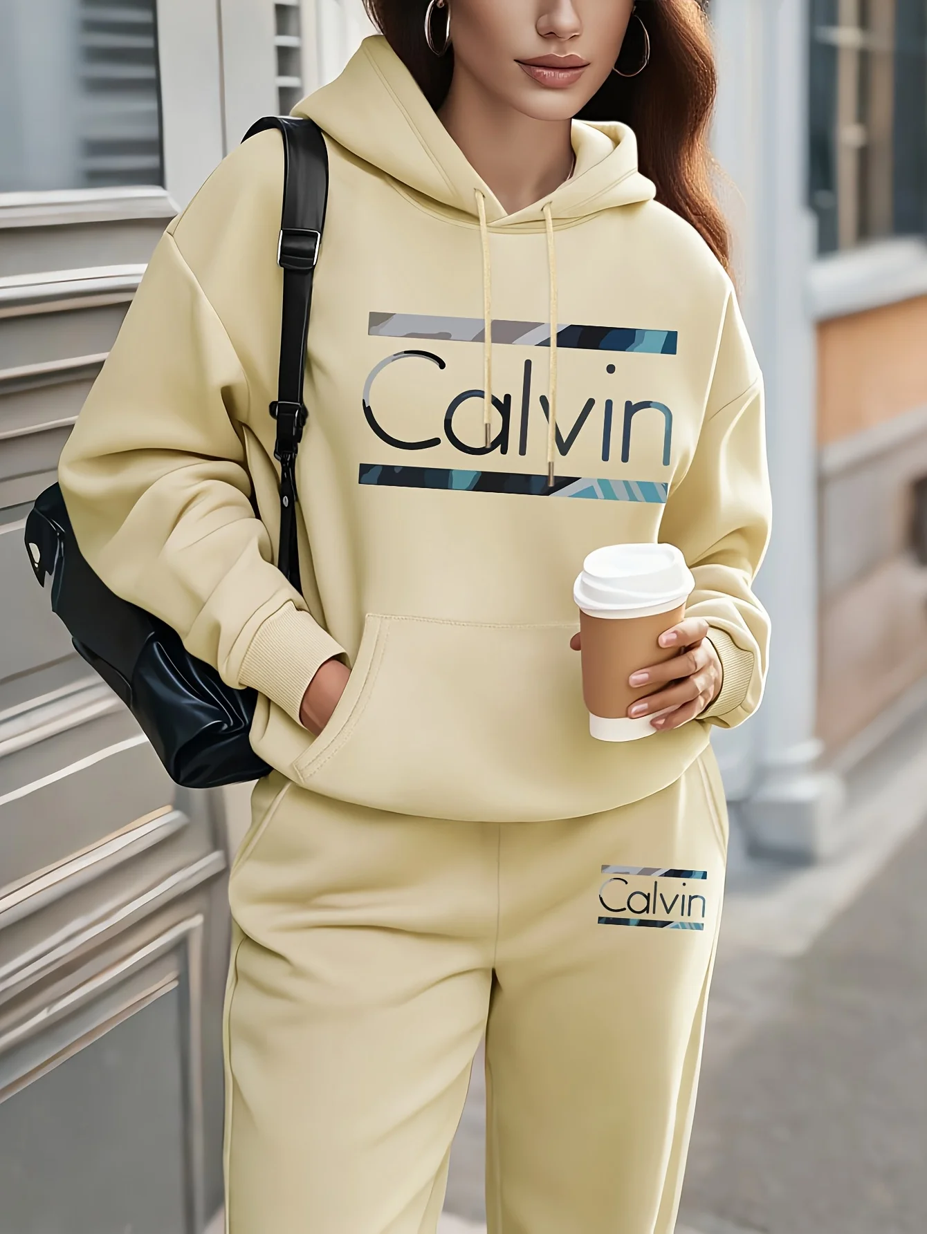 Letter Printed Women's Tracksuit Quality Two Piece Set for Women Fashion Jogging Sweatshirt Suit Drawstring Sports Daily Hooded