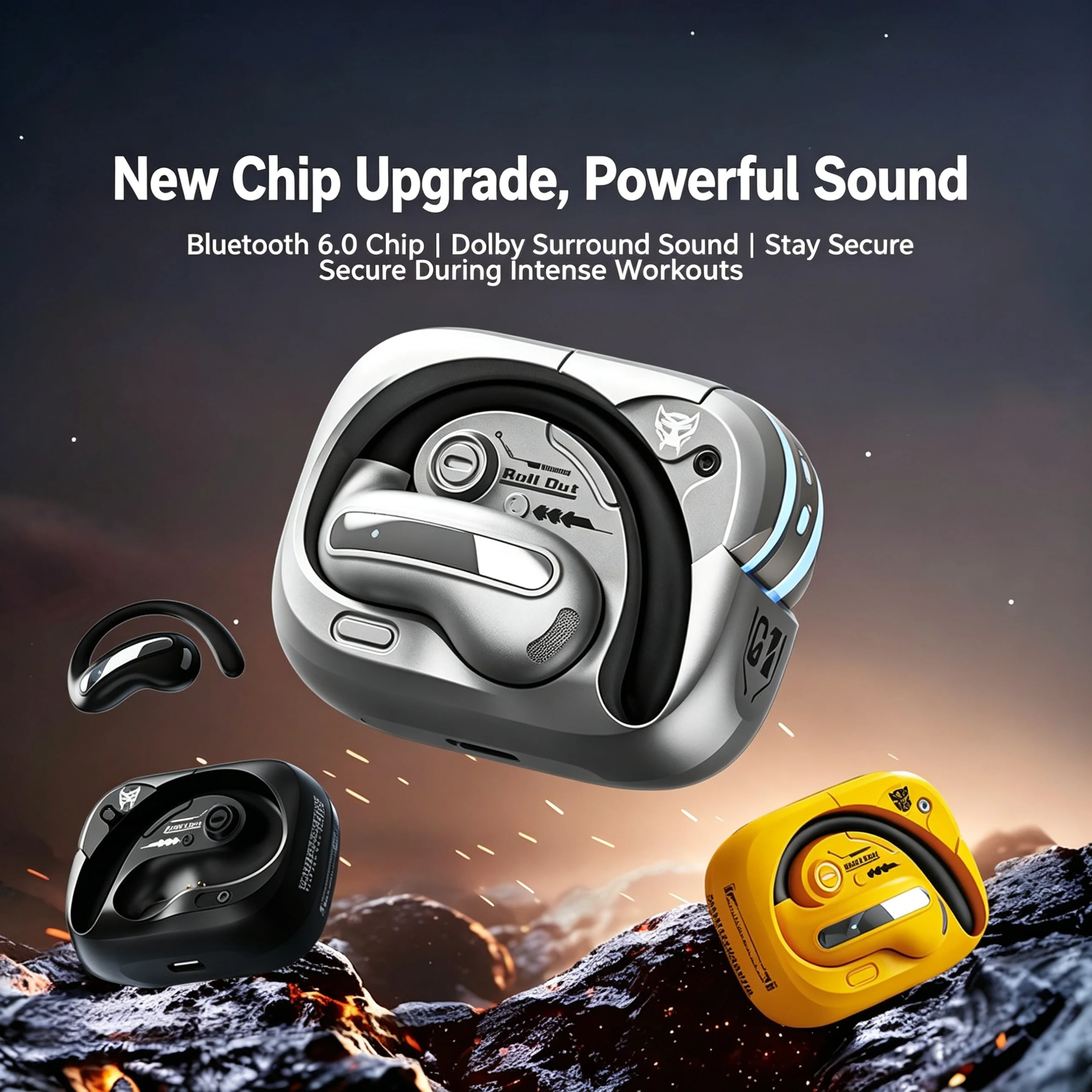 

AI Intelligent Real Time Translation Open Headphones Bluetooth 6.0 Ultra Long Battery Life Noise Cancelling For Travel Business