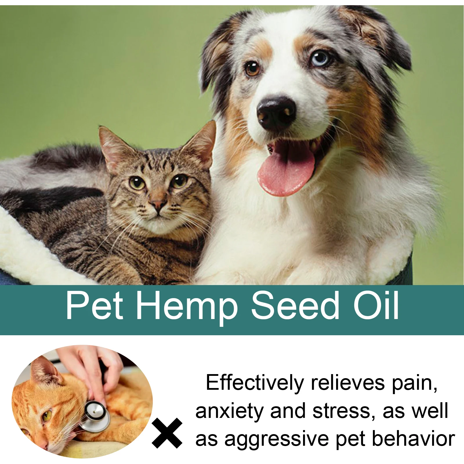 Yegbong Pet Hemp Seed Oil,Pain Relief For Cats&Dogs,Physical Enhancement-Relieving Stress Without Eating Anorexia Essential Oil