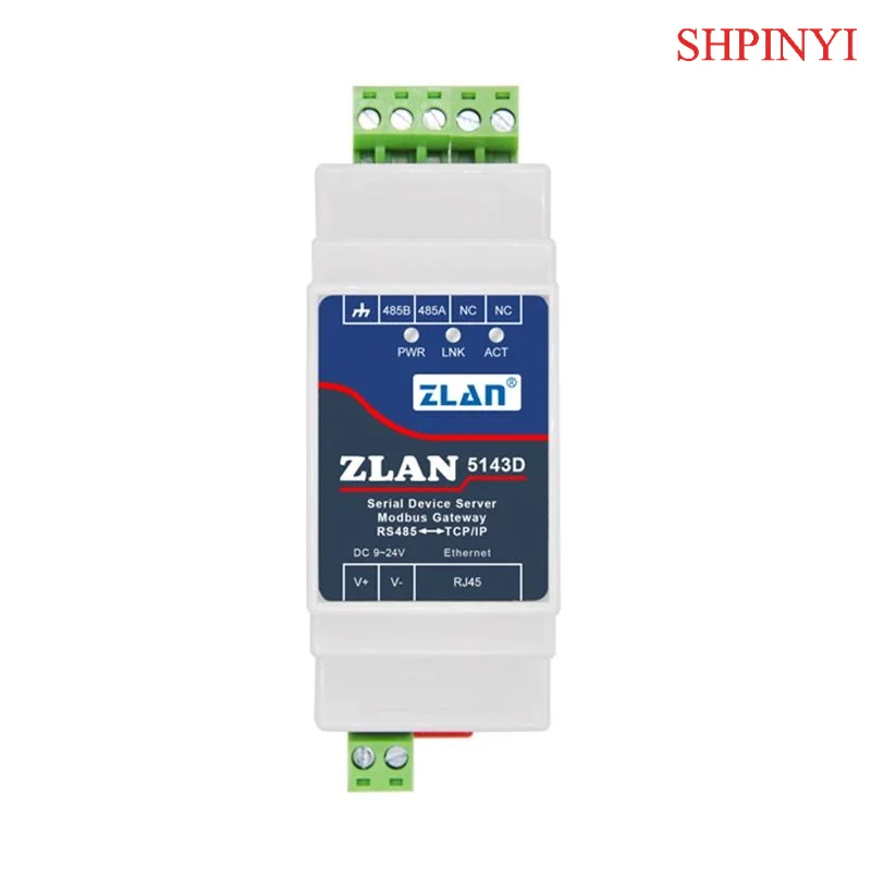 ZLAN5143D Trilho DIN RS485 para Ethernet RJ45 Conversor Dispositivo de Servidor Modbus RTU TCP Gateway