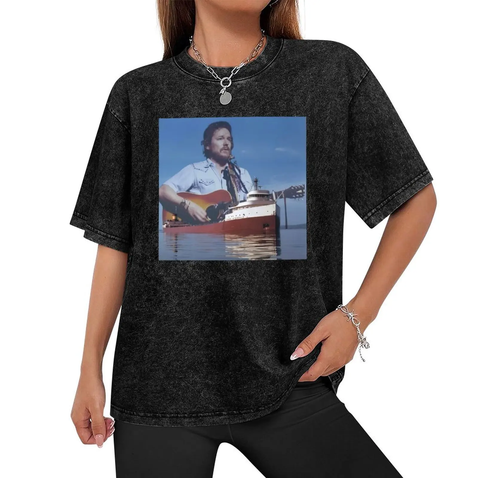 Gordon Lightfoot and Edmund Fitzgerald T-Shirt customs shirts graphic tee mens champion t shirts