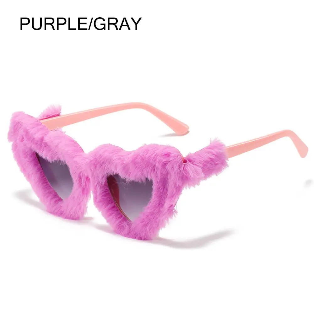 Accessories Love Heart Sunglasses Clout Goggle Women Ladies Shades Eyewear Plush Decor Sunglasses Heart-Shaped Sunglasses