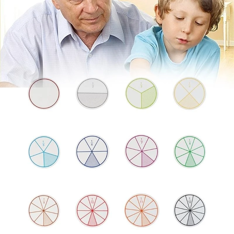مجموعة أقراص الكسر التدريس من 12/16 فركات من المساعدات التعلم الرياضية