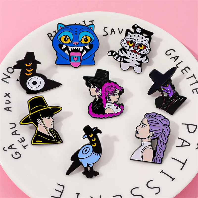 

Hunters Rumi Jinu Tiger Bird Demon Cosplay Badge Alloy Brooch Clothes Lapel Pins Backpack Jewelry Accessories Prop