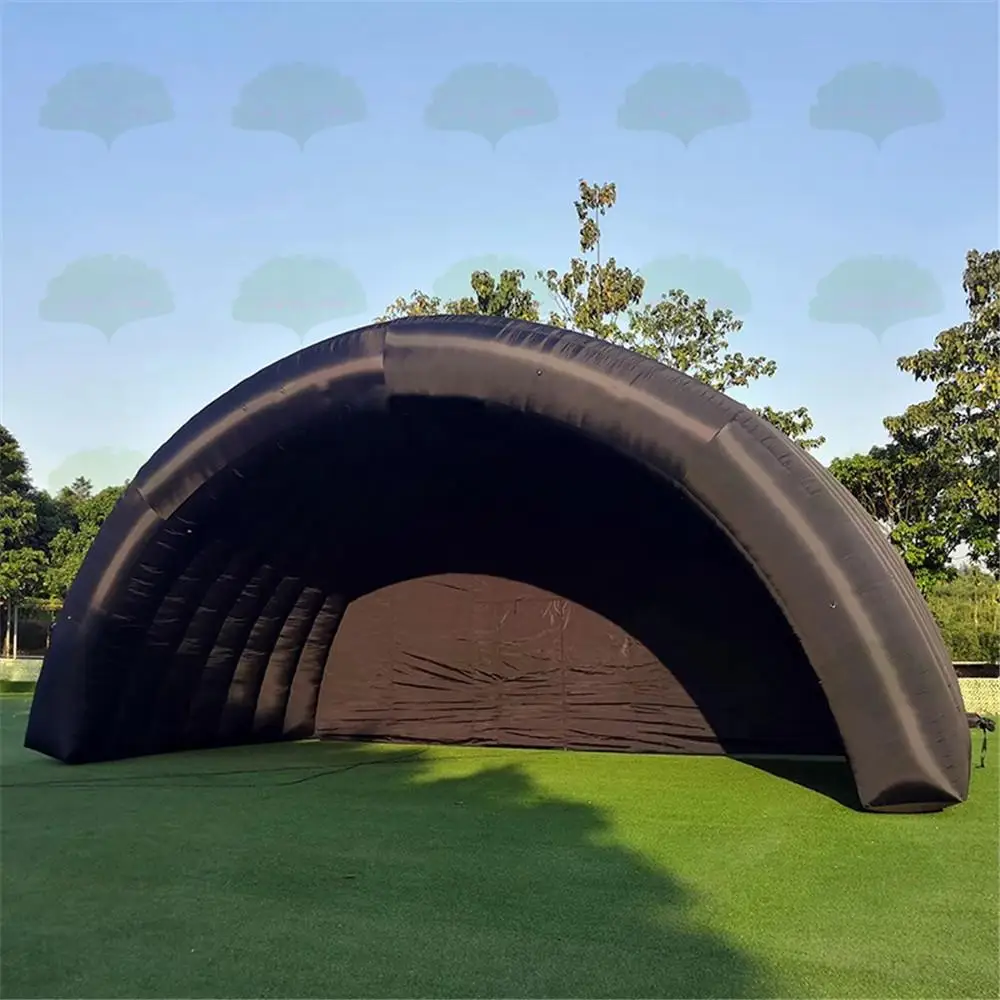 Portable Outdoor black inflatable stage tent rooftop booth Inflatable Stage Cover Marquee concert shelter dome marquee cover
