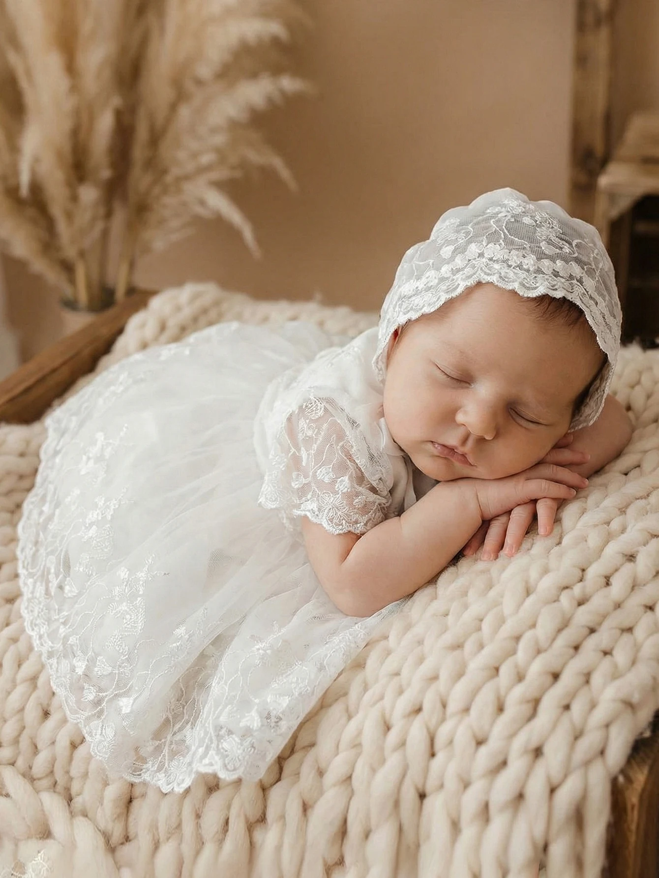 Baby Girl Dress, White Baptism Dress, Lace Baby Dress, Fluffy Chiffon Skirt for 0-2 Year Old Infants, Weddings, Parties, Vacatio 2