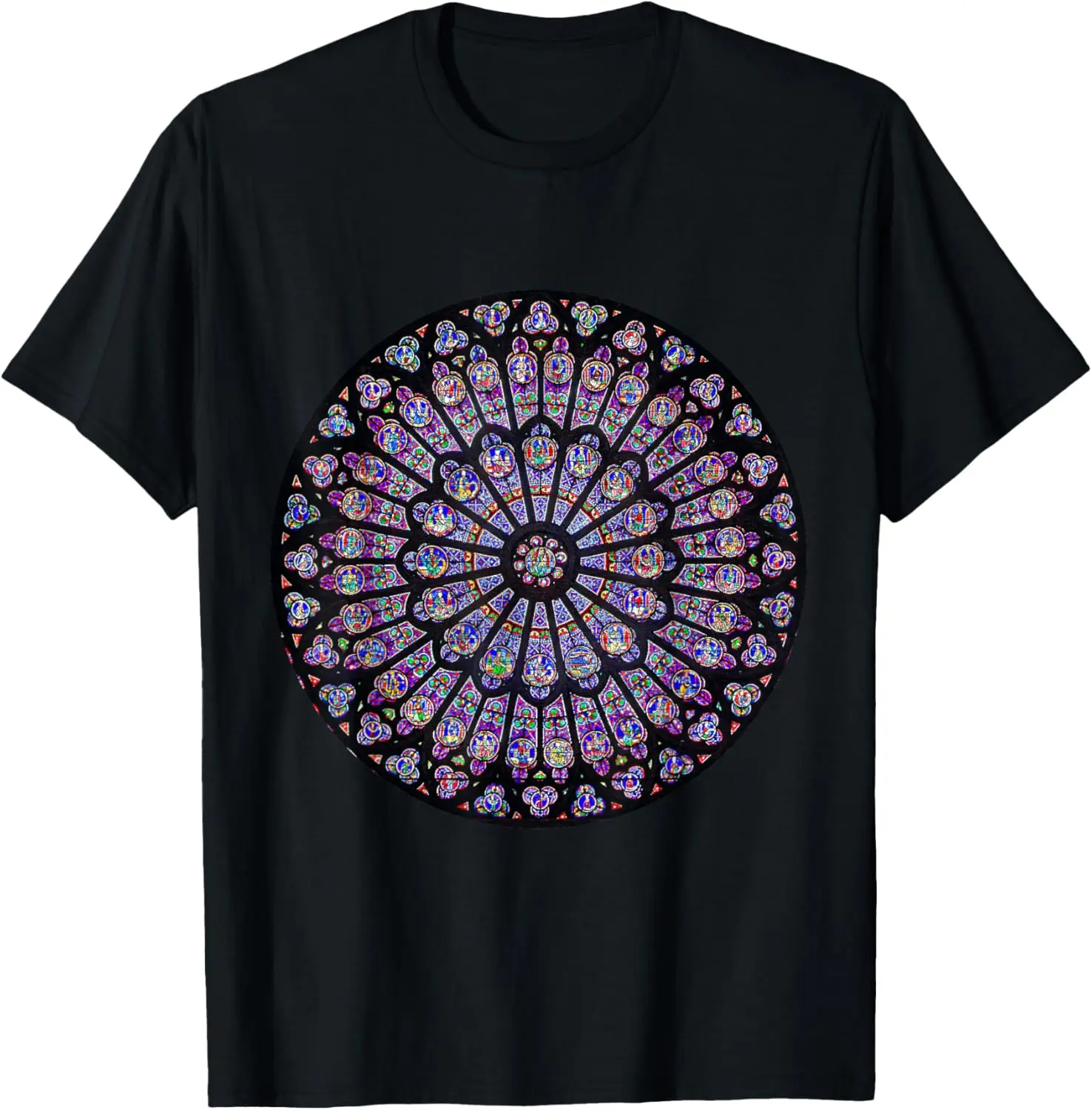 The Rose Window of The Notre Dame Cathedral, Gothic art T-Shirt