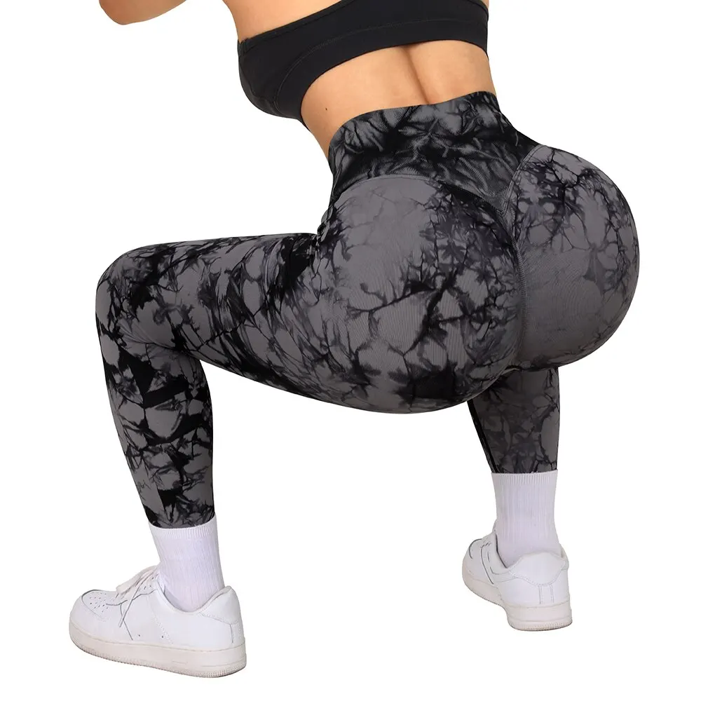 Tie Dye Fitness Legging Woman Push Up Workout Sport Leggings Women Scrunch Butt Female Outfit Gym Seamless Legging Pants