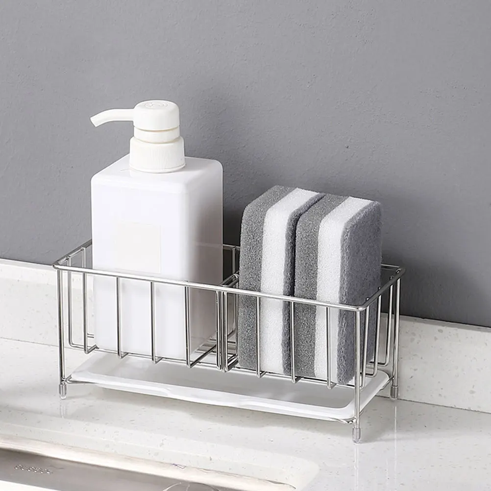 

Stainless Steel Sponge Basket Sink Drain Holder Kitchen Countertop Drip Tray ganizing Accessories Premium Material Long Use