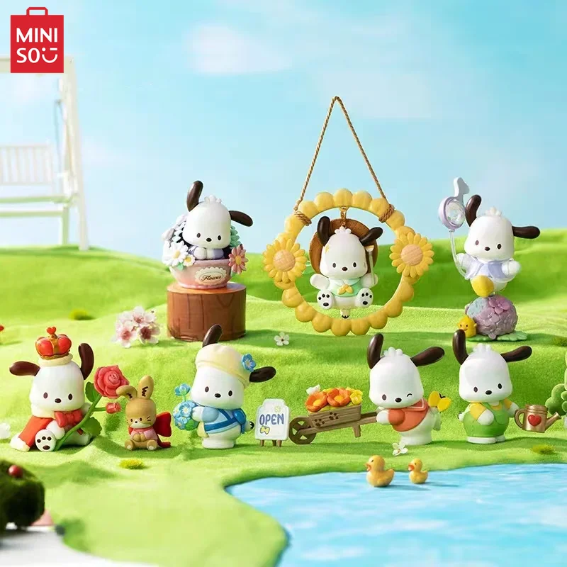 MINISO Blind Box Sanrio Pachacco Flower and Boy Series Model Animation Doll Ornament Kawaii Children's Toy Birthday Gift