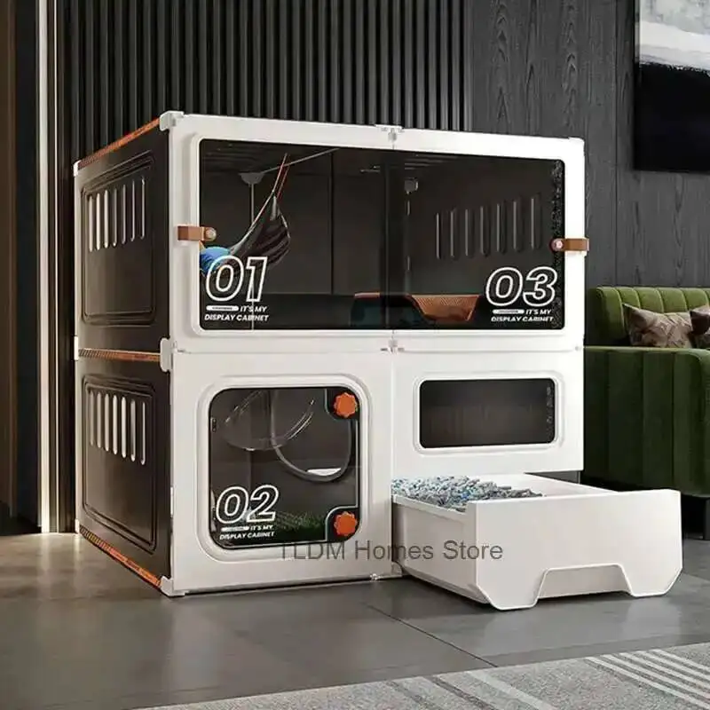 

Litter Modern Minimalist Cage Box Cats Cat Integrated Cat House Light Luxury Large Free Space Household Indoor Cages for Cats