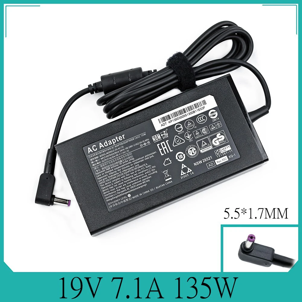 

135W Laptop Charger for ACER NITRO 5 AN515-52 N17C1 Power Adapter PA-1131-16 19V 7.1A 5.5x1.7mm