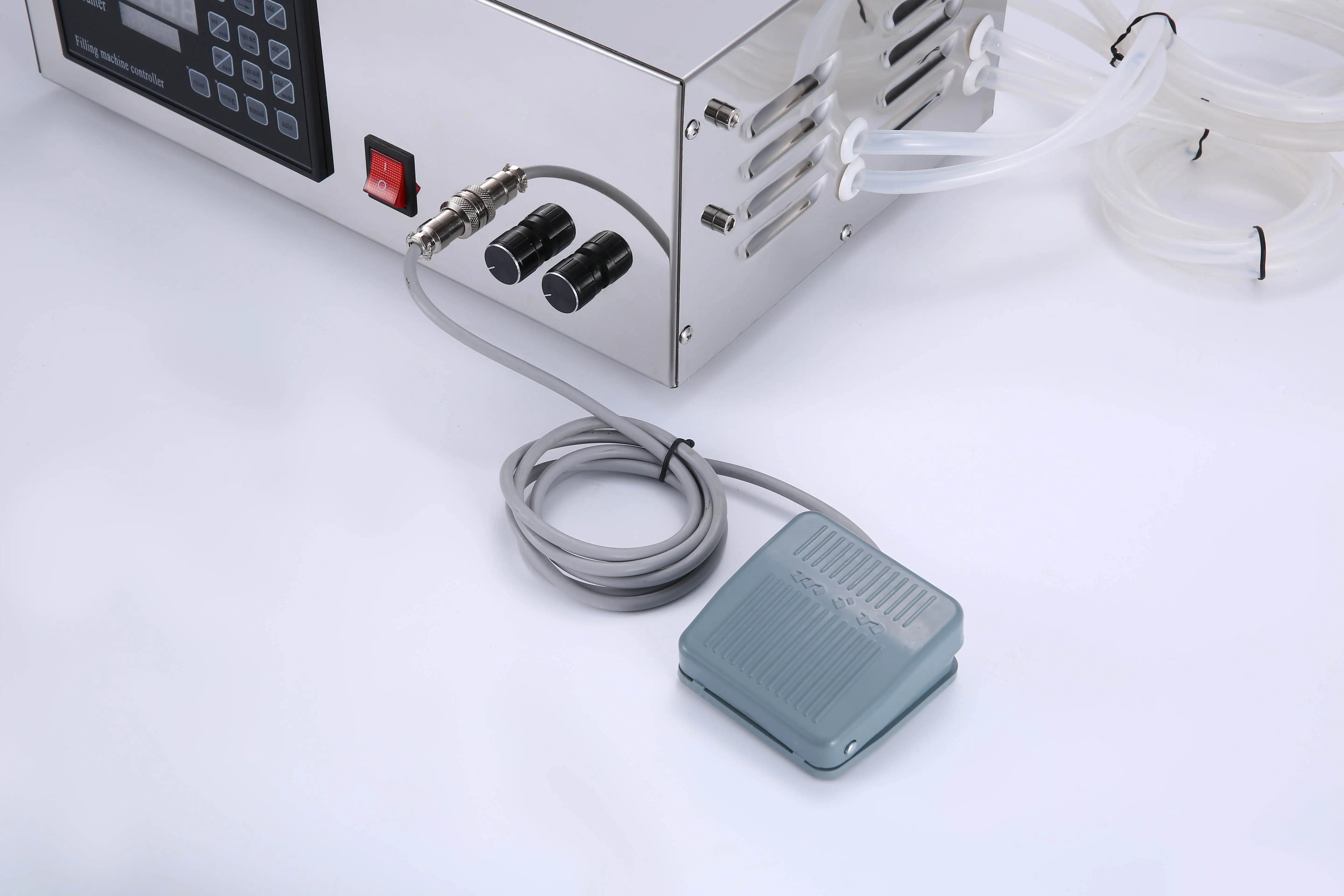 5-3500ml Double Head Anti-drip Semi-auto Filler Milk Beer Juice Soda Liquid Soap Filling Machine