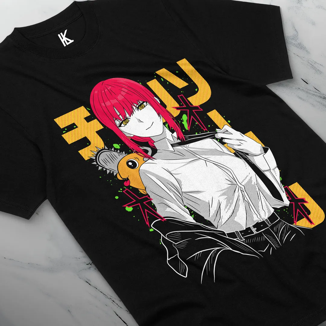 Chainsaw Man Makima T-Shirt Pochita,Anime Tee