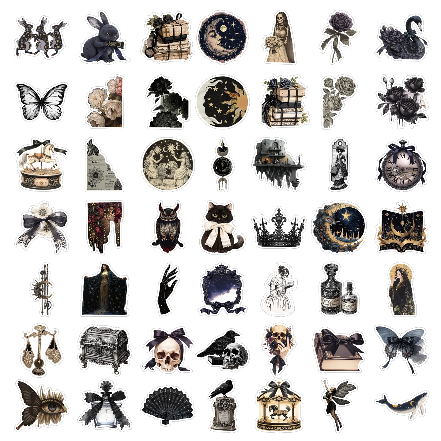 10/30/50 قطعة الهيكل العظمي السحري الرعب الكلاسيكية الكرتون ملصق DIY بها بنفسك الديكور مقاوم للماء سكيت دفتر الكتابة على الجدران لعبة