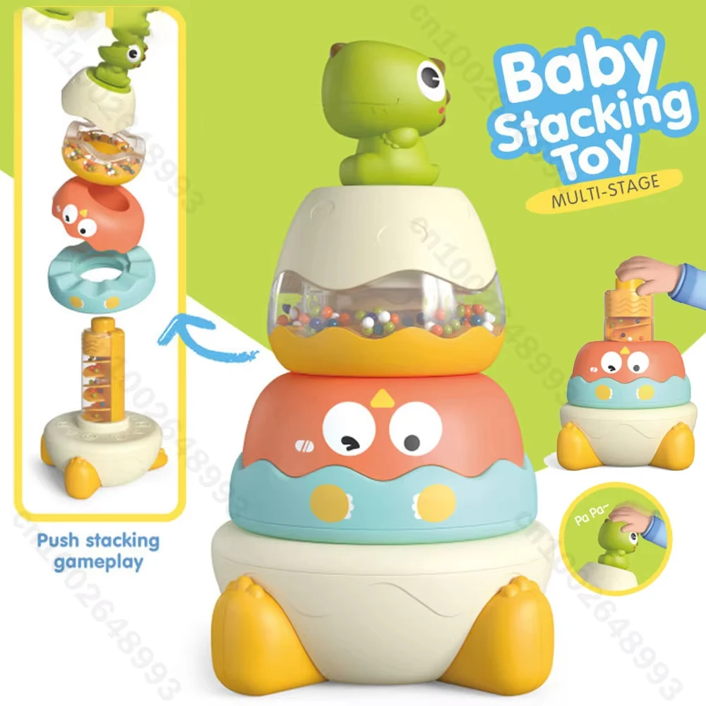 

Baby Stacking Puzzle Toys Children Develop Motor Skills Game Rotate Stacking Circles Rings Toys Kids Early Educational Toys