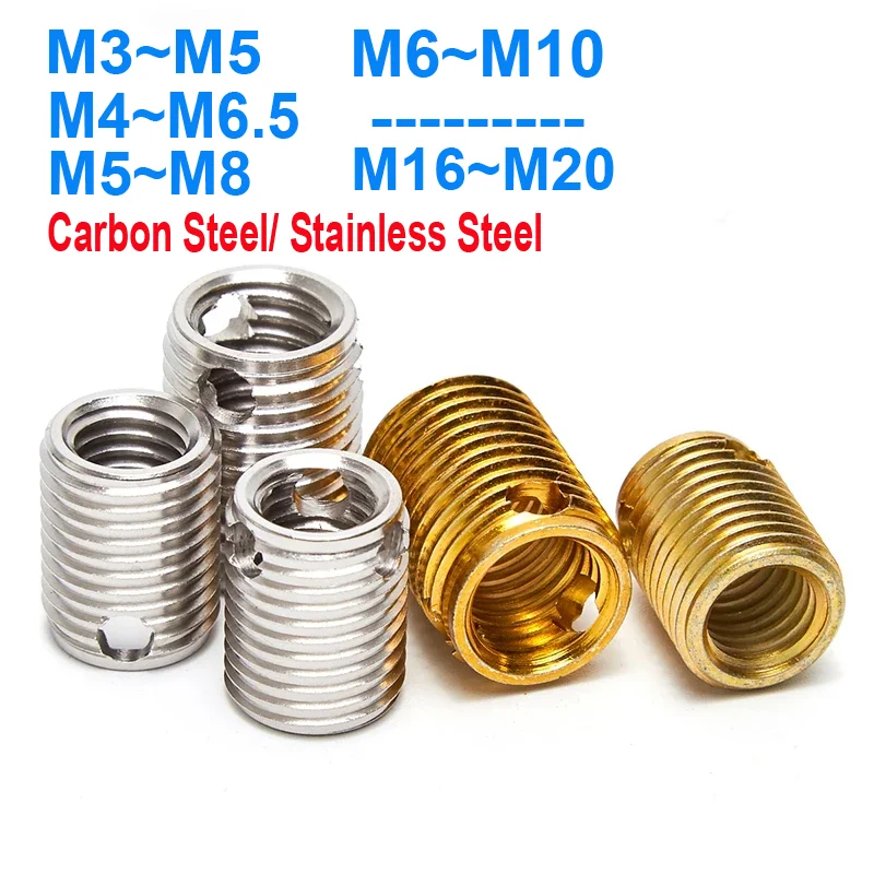 

2/ 10/ 20pcs Galvanized Carbon Steel/ Stainless Steel Thread Repair Triple-Hole Insert Self-tapping Bushing M3 M4 M5 M6 M8 ~M16