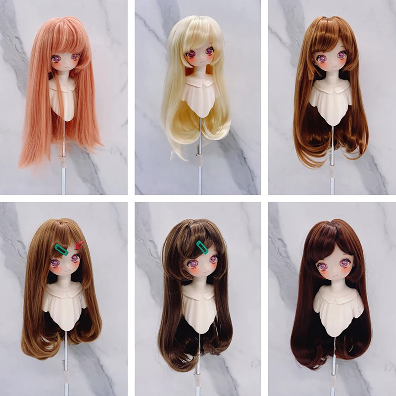 New 1/3 & 1/4 & 1/6 Bjd Doll's Wig With Bangs Soft Silk Long Straight Wig Girls Diy Doll Makeup Accessories