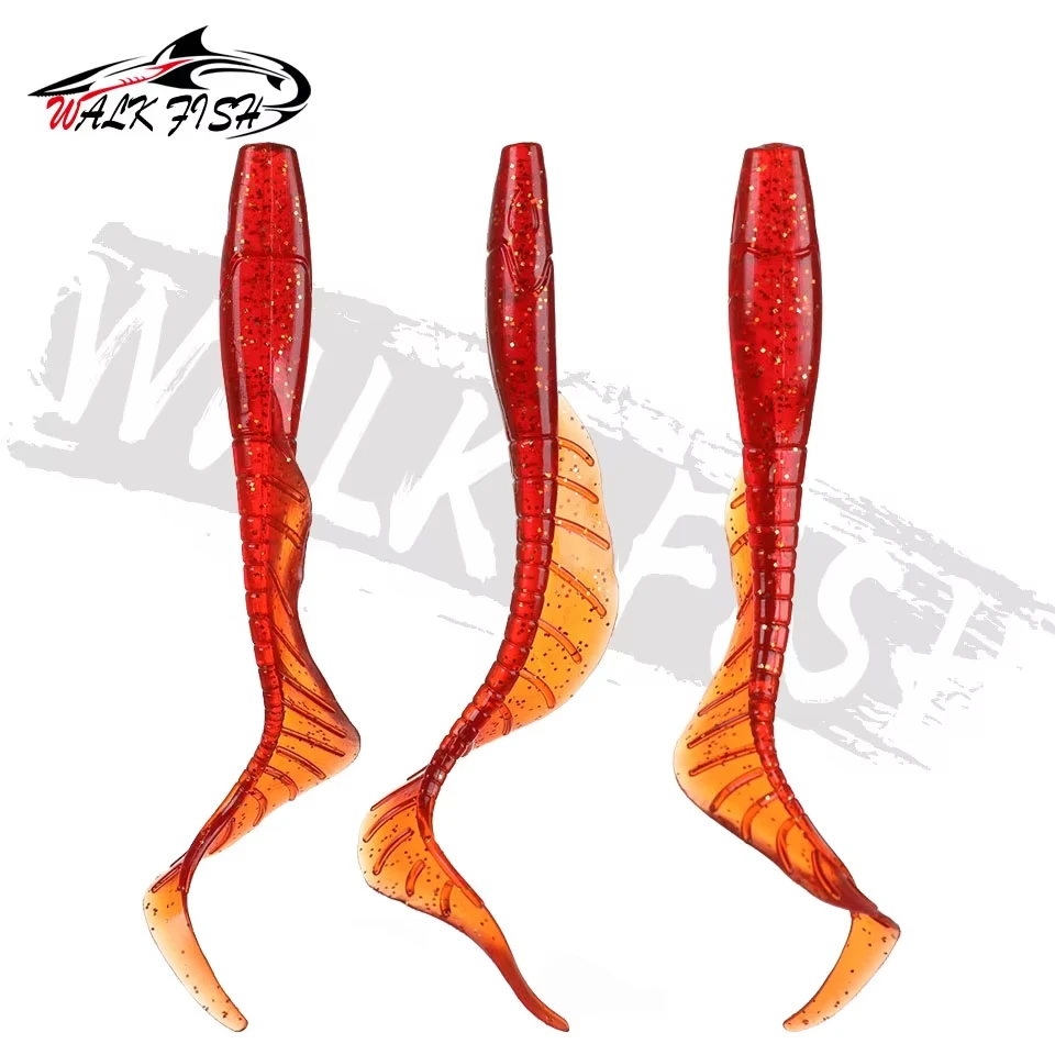 Walk Fish Señuelos de Silicona con Cola Larga – Gusanos Faldas Pesca