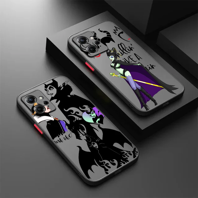 

Disney Villain Queen Dark Frosted Translucent For Redmi Note 13 12 12S 12T 11 11T 11E 10 10S 9 Pro Plus 5G Funda Phone Case