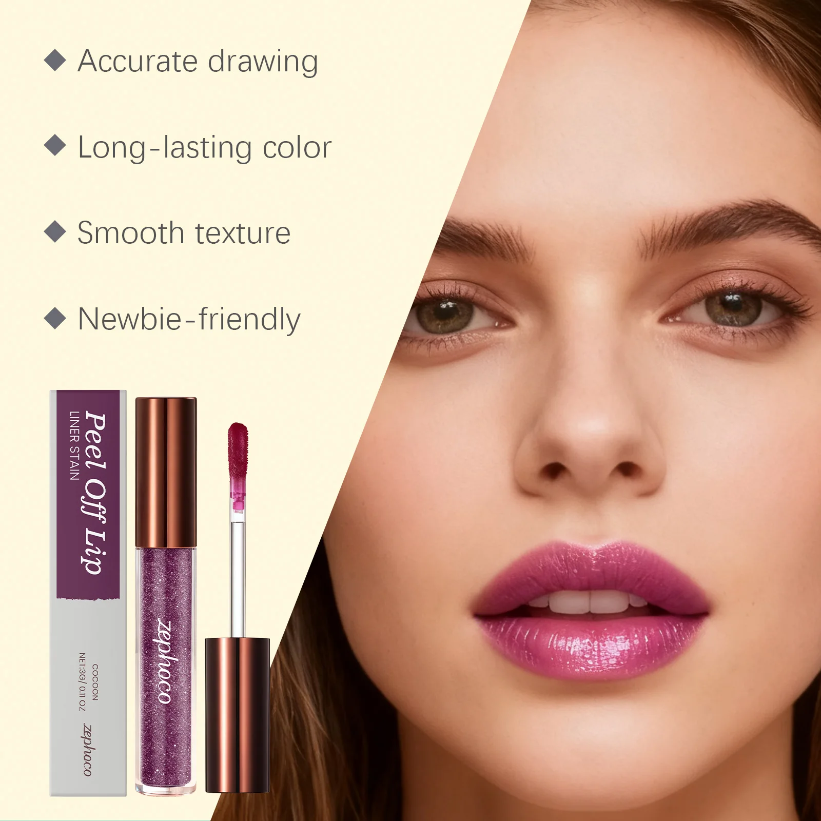 Peel Off Lip Liner Long Lasting Waterproof Transfer-Proof Lip Tint Stain Non-stick High Pigmented Lip Gloss Lipliner Tattoo