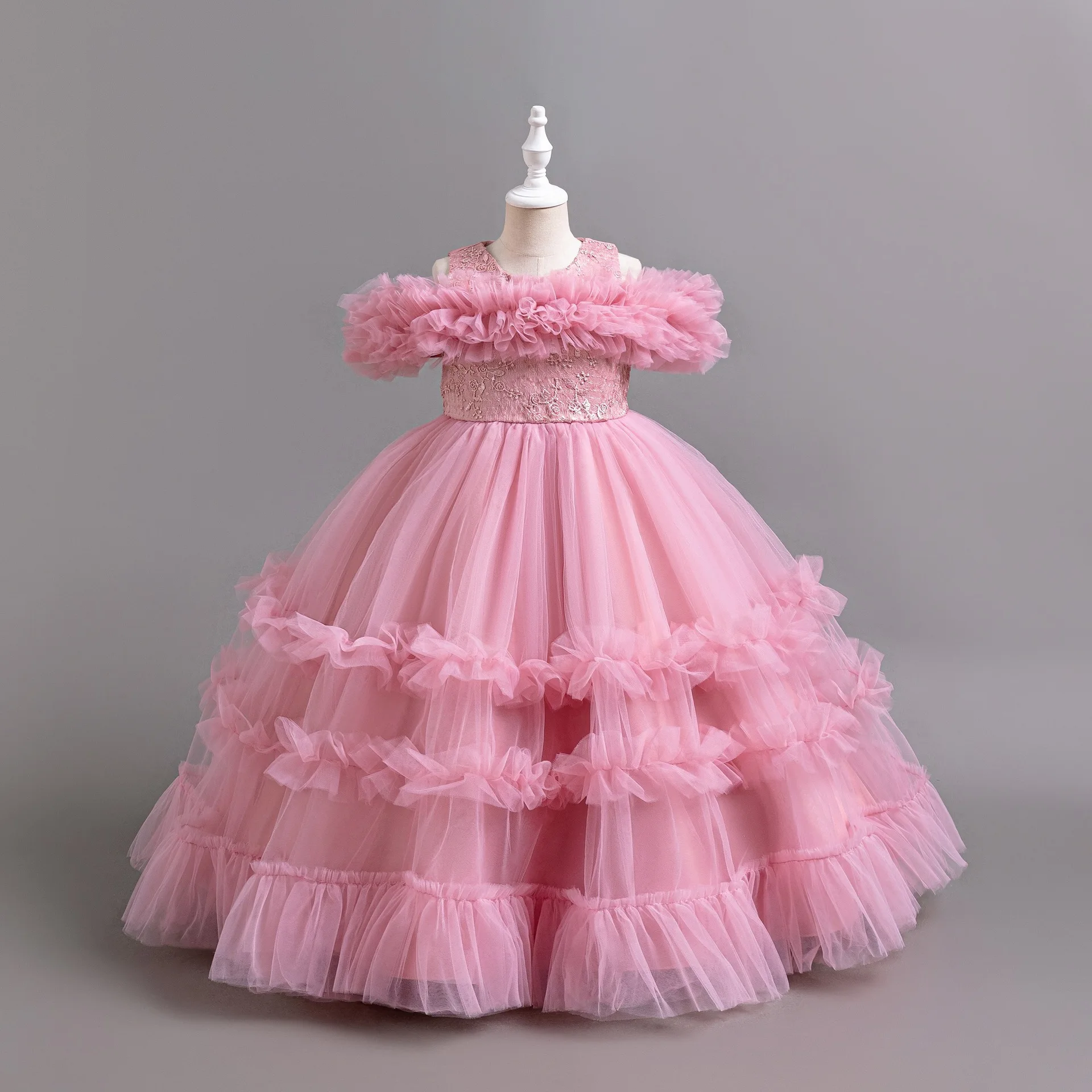 HETISO Luxury Dresses for Elegant Party Girls Tutu Child Wedding Prom Gown Christmas robe enfant fille 4 6 8 10 12 Years