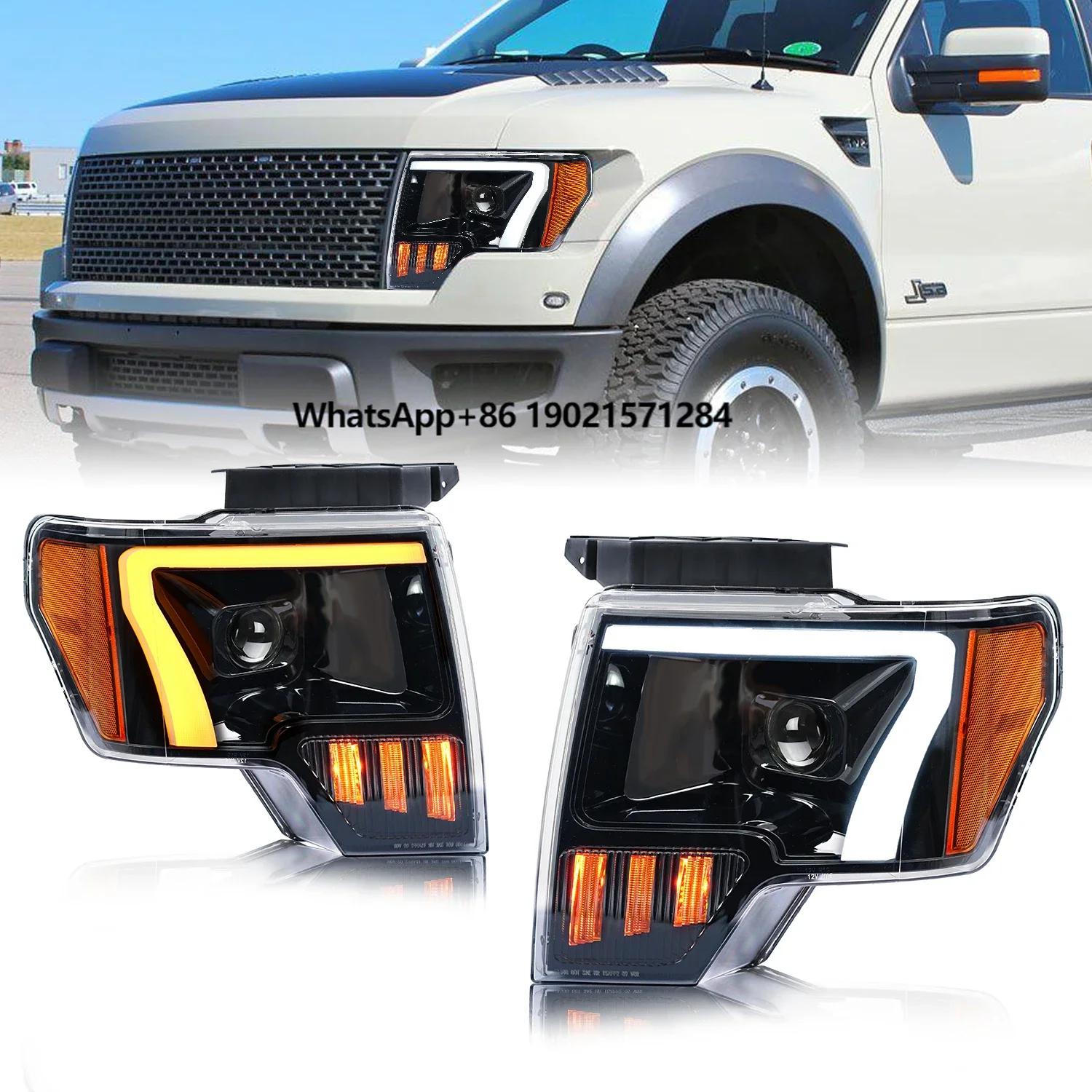 

Archaic New Arrival Led Car Lamp With Sequential Turning Signal DRL H/L Beam for Ford F150 2009-2014 Headlights