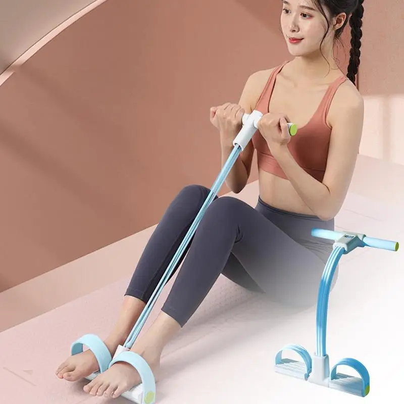 Foot Pedal Resistance Band Elastic 6-Tube Yoga Strap Pedal Puller LED Display Bodybuilding Expander Fitness Equipment For