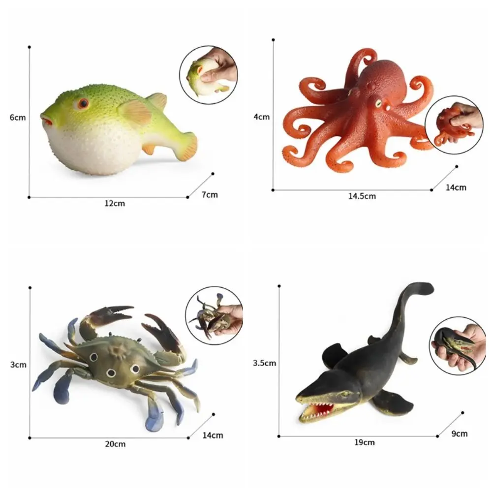 Weiche Tintenfisch Squeeze Meerestiere Kugelfisch Krabbe Modell Simulation Meerestiere TPR Octopus Sea Life Modell Kinder Erwachsene