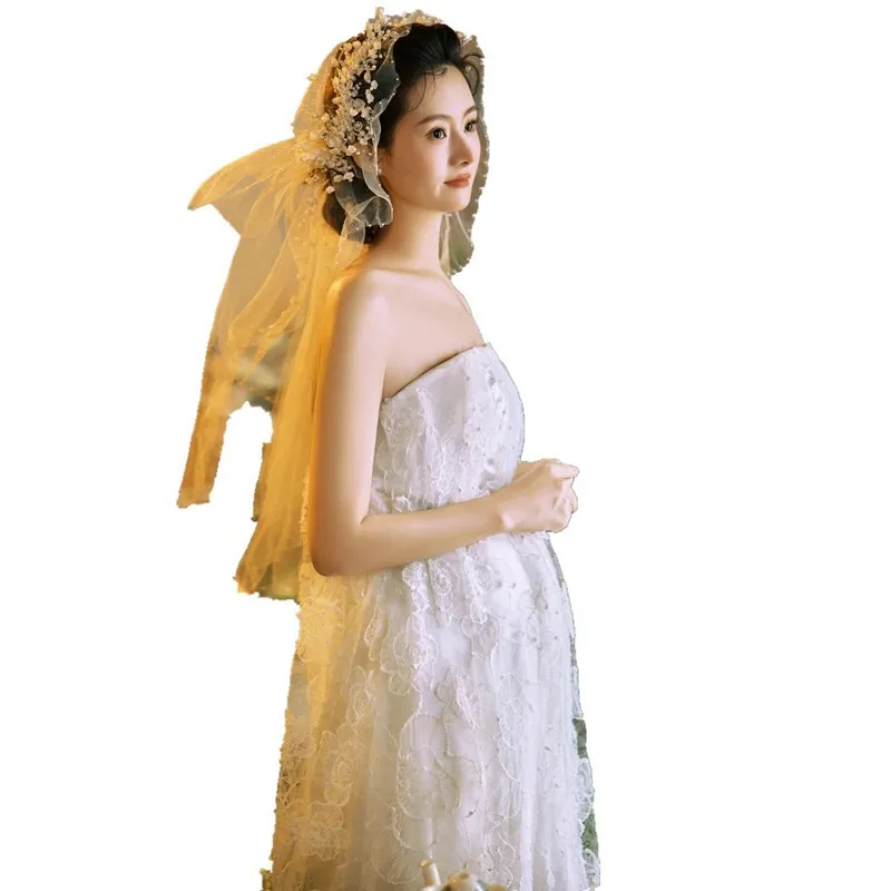 ชุดเดรสยาวสำหรับถ่ายภาพคนท้อง ผ้าลูกไม้สีขาวลายดอกไม้ ดีไซน์หรูหรา เหมาะสำหรับถ่ายภาพในสตูดิโอ