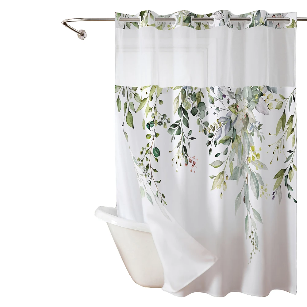 Cortina limpia para el ambiente del baño, diseño desmontable, decoración elegante para el baño, cortina de ducha impermeable para mejorar la privacidad