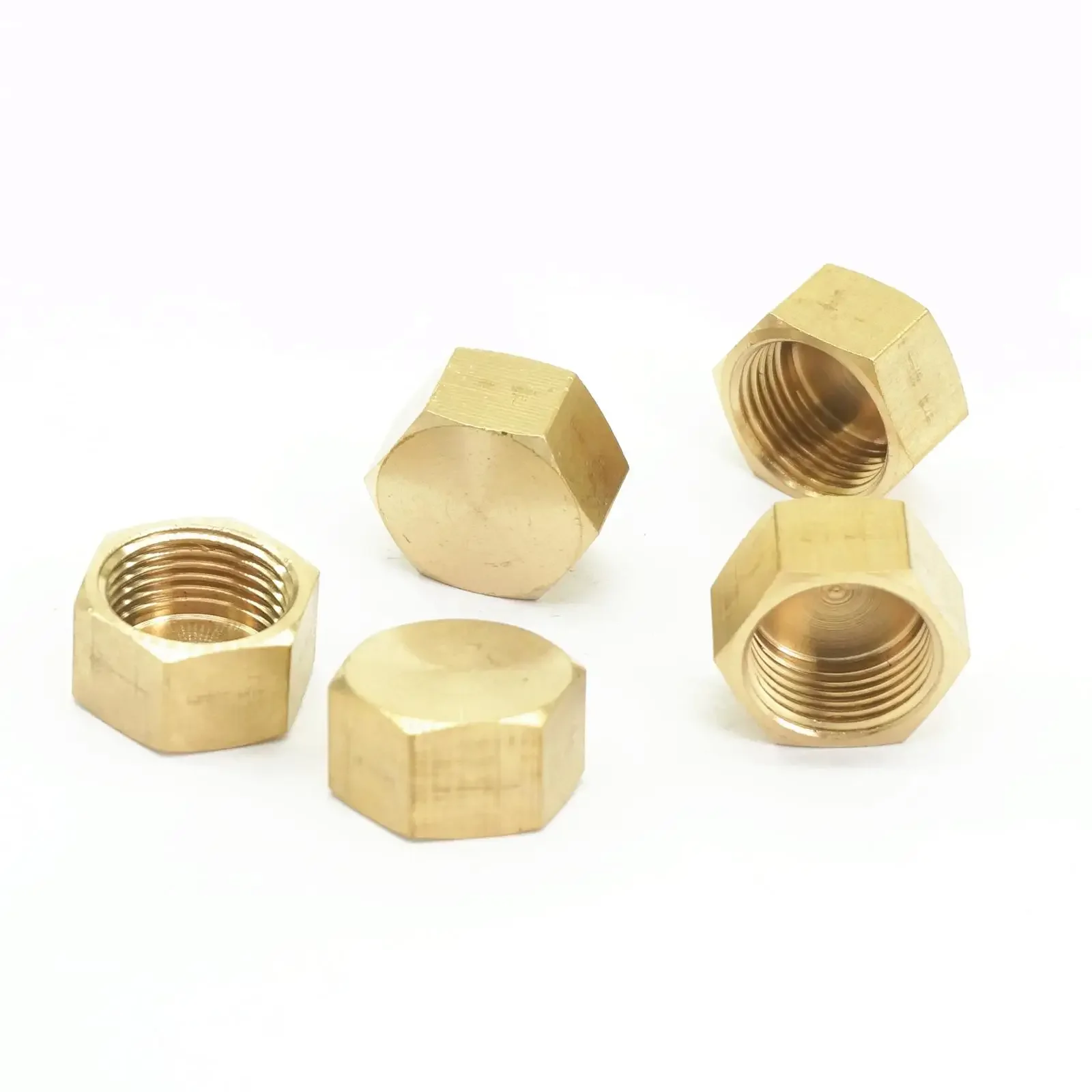 

5pcs 3/8" BSPP Female Brass Pipe Countersunk End Plug Outer Hex Socket End Cap Stopper
