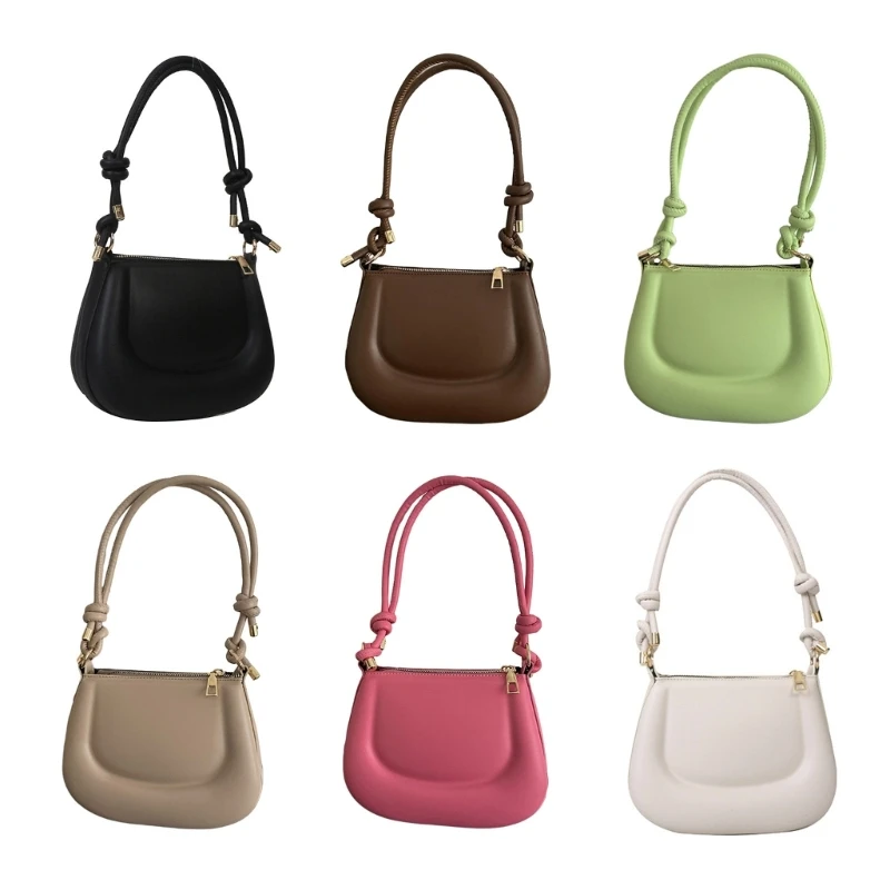 

2023 PU Saddle Bag Tote Solid Color Handbag Fashion Shoulder Bags Armpit Bag