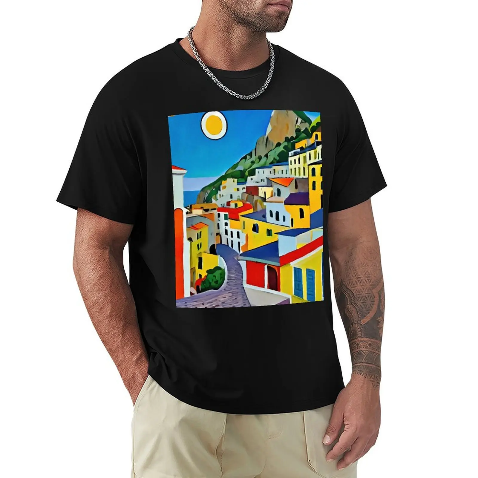 Amalfi, Italy T-Shirt Heavy Duty Casual Work Tee