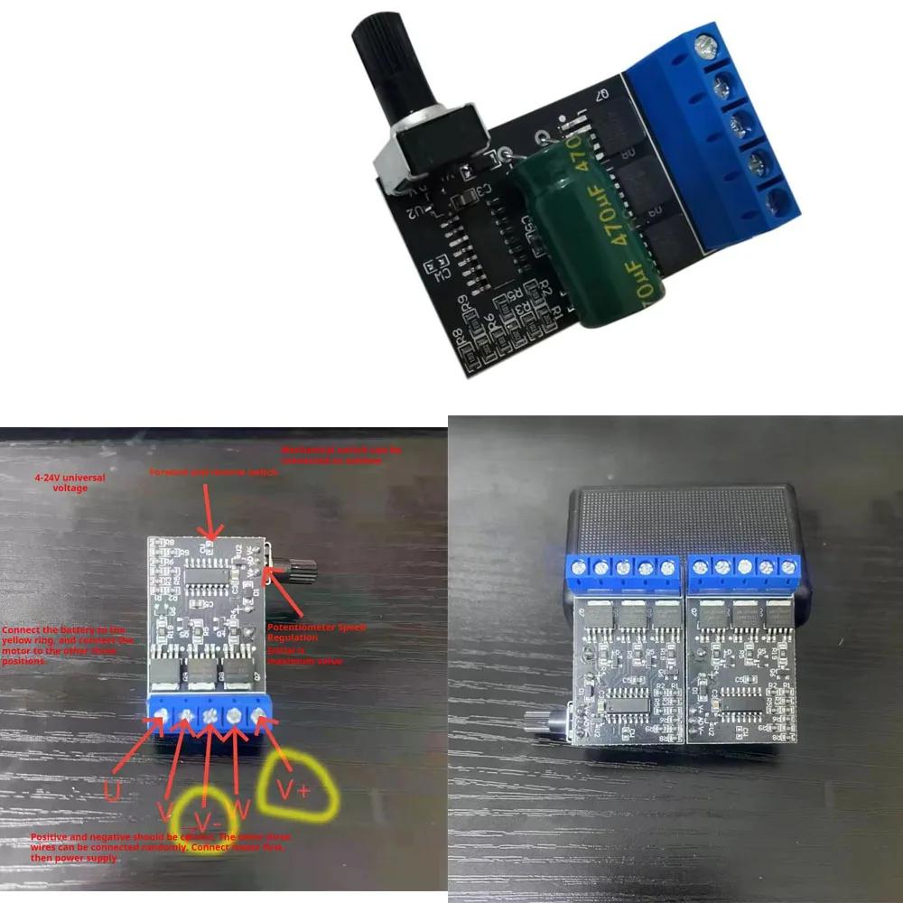 

3-Phase No Hall Motor Drive Module 4V-24V ​High-speed Brushless Motor Speed Controller for Drone DC Stable Speed Controller