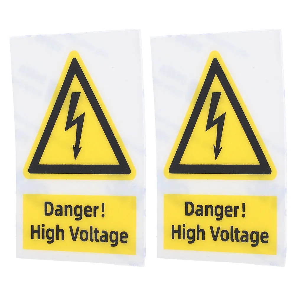 

2 Pcs Warning Label Car Flashing Sticker Hazardous Voltage Signage Electric Fence Signs Adhesive High Electrical Caution