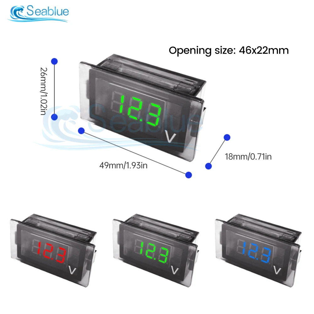 DC 12V-24V Mini Waterproof Car Voltmeter LED Display Digital High Quality DC Voltmeter Voltage Tester 4 Color