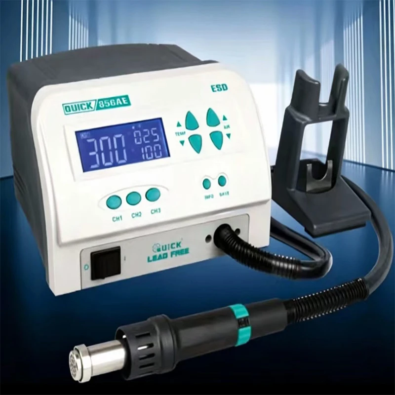 1300W Powerful Mobile Repair Soldering Station 856AE Hot Air Gun with Large Airflow SMD Vacuum Fast 110V/220V AC 100-500
