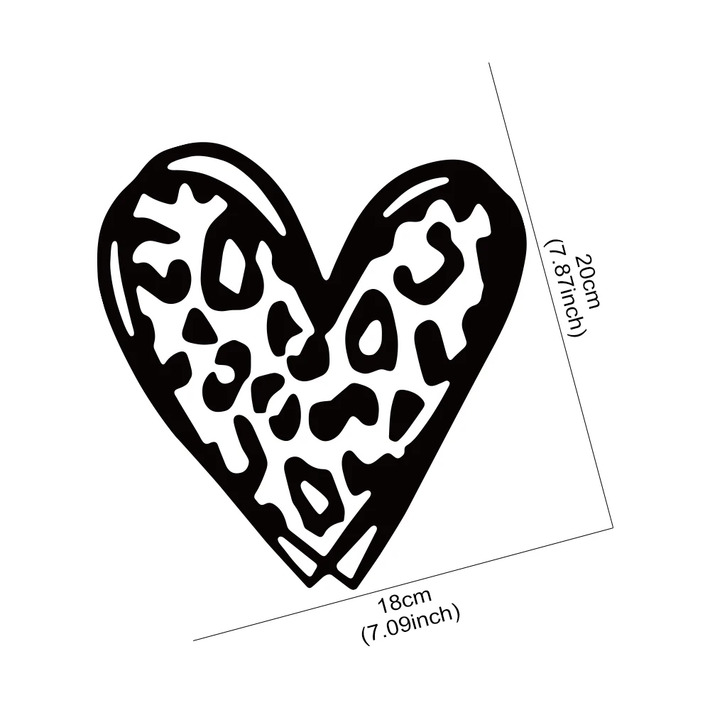 الإبداعية على شكل قلب ليوبارد طباعة رومانسية جسم السيارة ملصقات الفينيل للماء الشارات الرسومات الديكور اكسسوارات التصميم #5