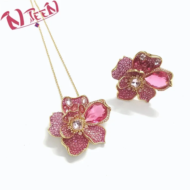 2024 Hot-selling Women's Jewelry Set, Idyllia Series Heart and Flower Shape Set, Suitable for Holiday Gifts and Party Wear