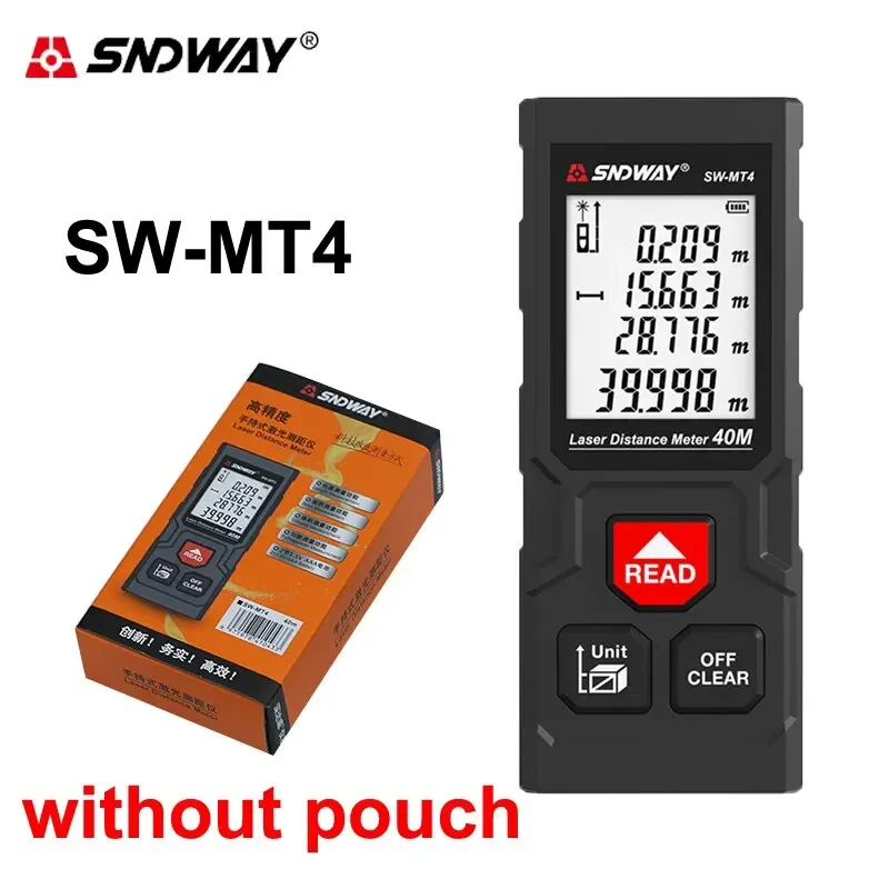 Sndway Laser Afstand Meter 40M/50M/120M Digitale Meetlint Precisie Afstandsmeter Met Afstand/Oppervlakte/Volume/Zelfkalibratie