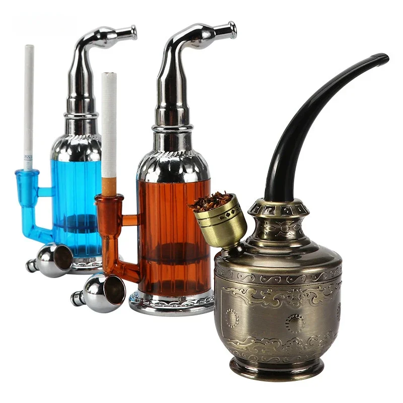 New Bronze Water Smoking Pipe Shisha Hookah Cigarette Bottle Holder Pipe Hookah Tube Filter Tar Multi Purpose