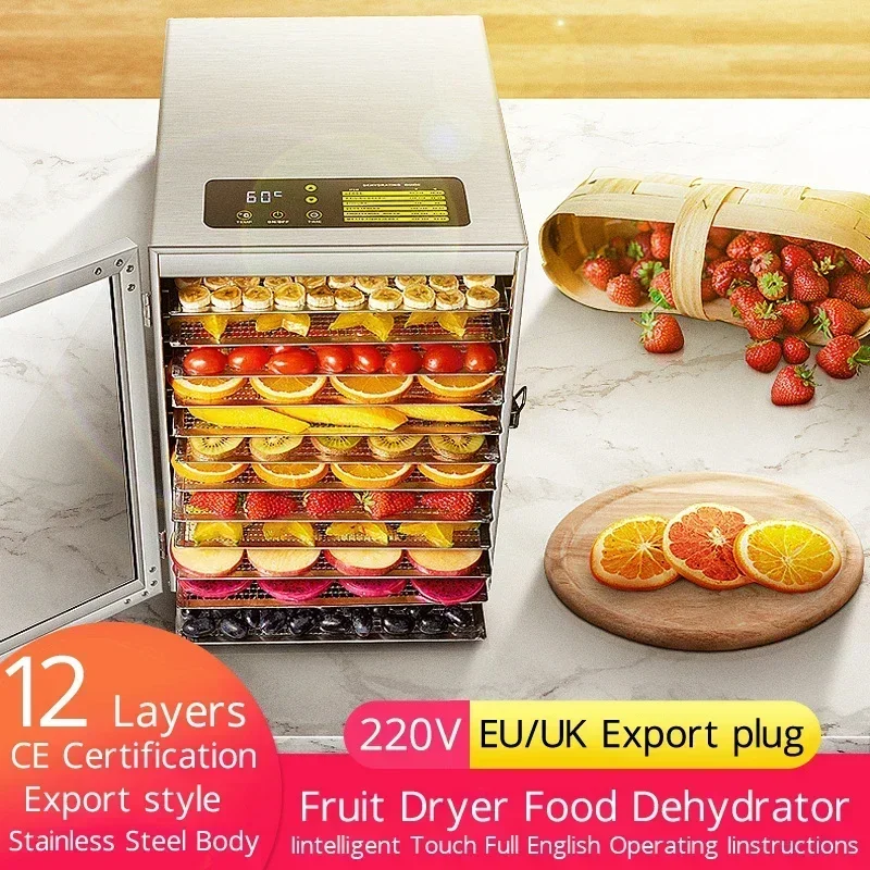 12 Layer Food Dehydrator Food Dehydrator Dryer Fruit Dryer Home Vegetable and Pet Snack Dryer