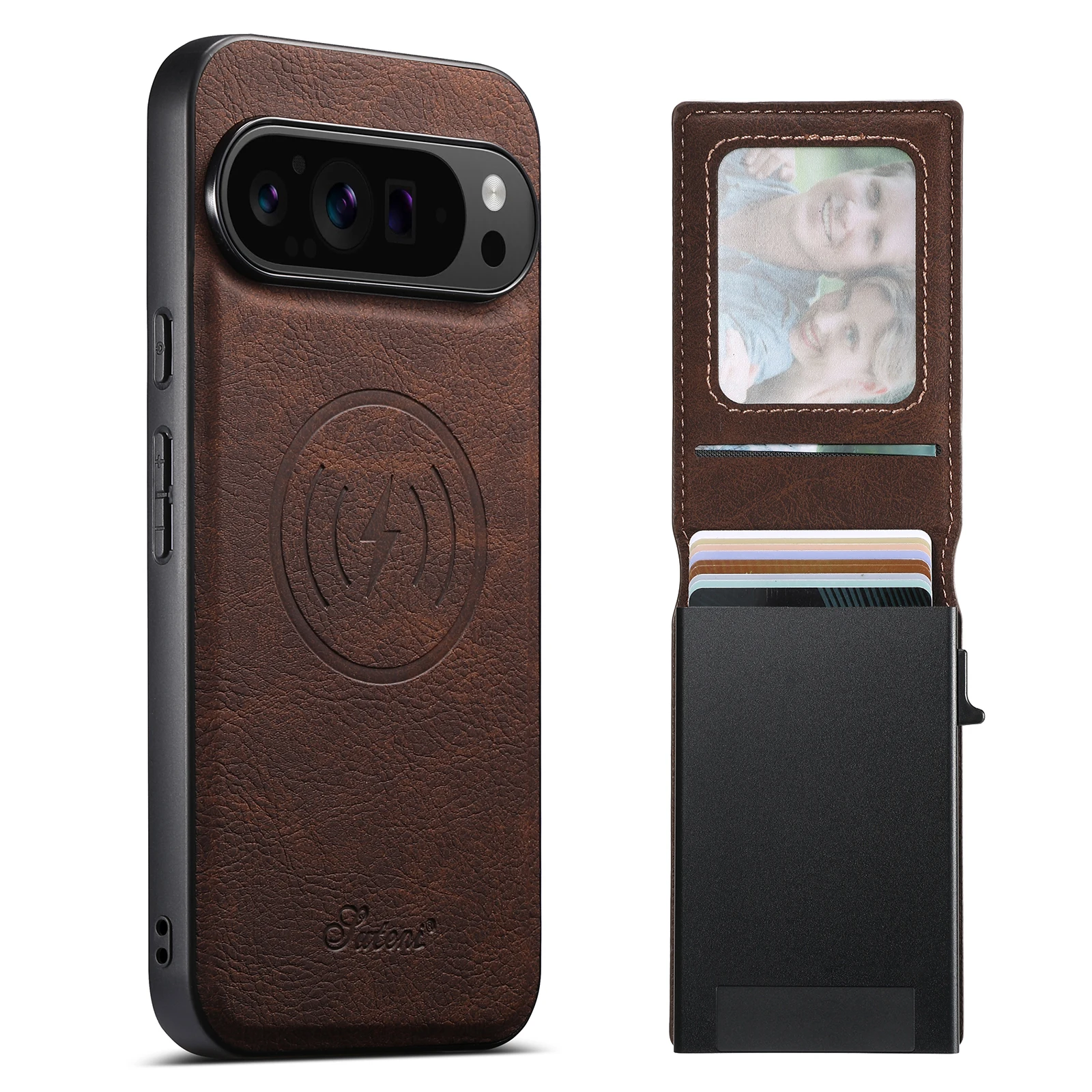 

For Google Pixel 9/10 Pro XL 6A/7A/8A/9A Pro complete set of TPU magnetic card holder for inserting leather mobile phone cases