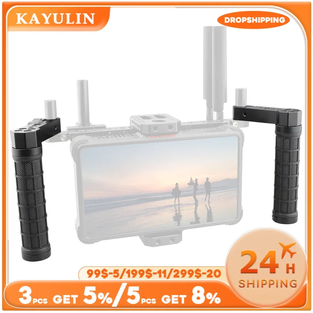 Kayulin Adjustable Rubber Handgrip L Type For Monitor Cage Rig (A Pair) Camera Accessories