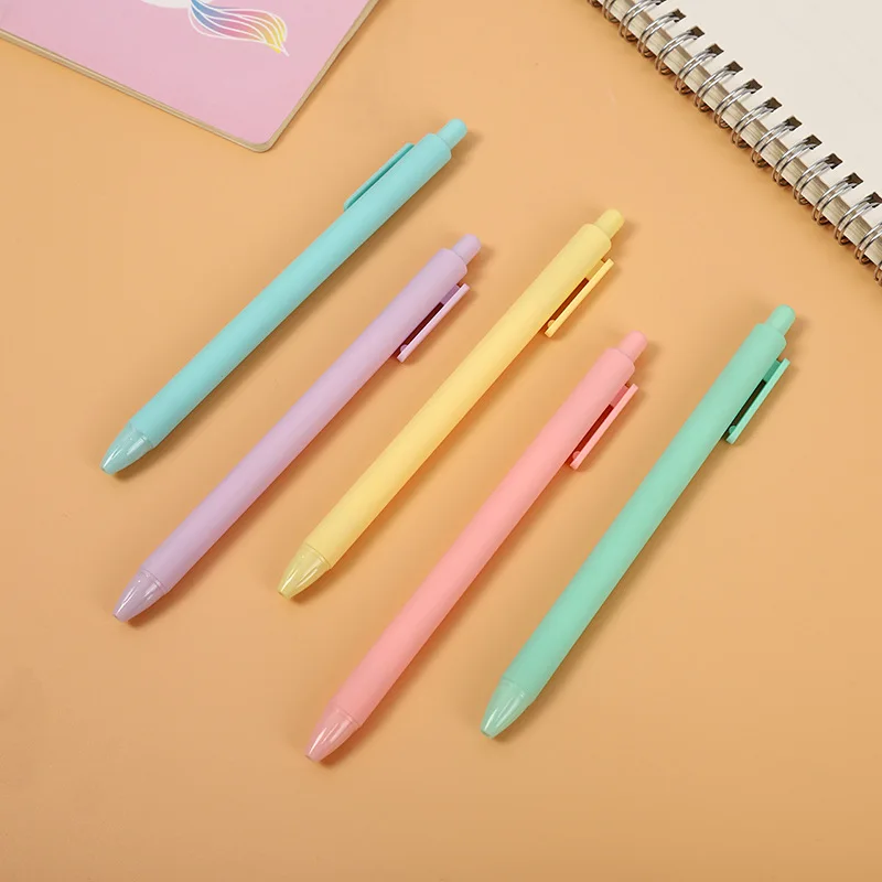 

5/10 Macaron gel pen set quick drying black ink ball pen fine point 0.5 room meter high-quality telescopic gel ink pen smooth wr