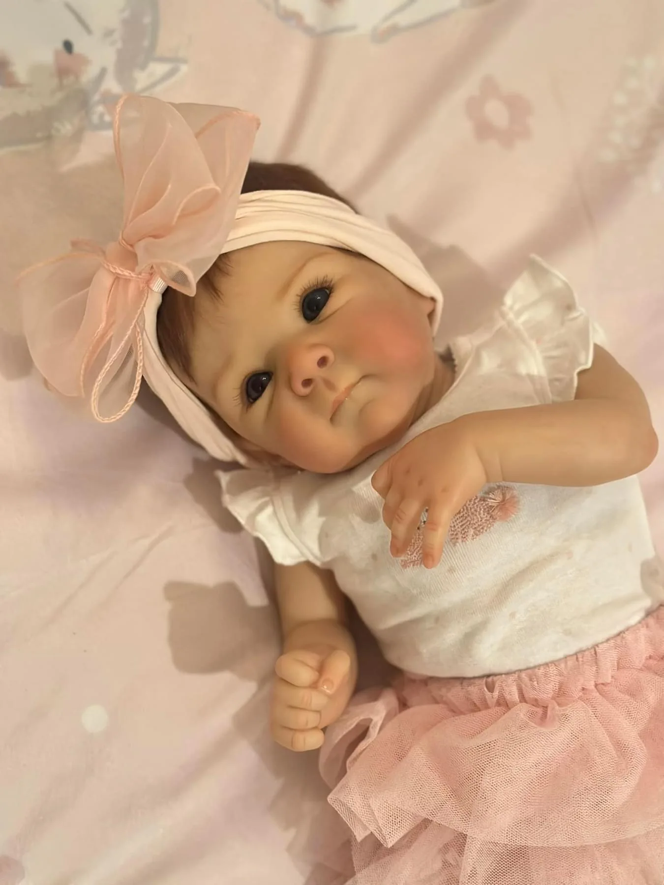 NPK 18inch Full Body Bettie Reborn Soft Touch Newborn Doll Lifelike Cuddly Baby Layers Painting 3D Skin with Hand Root Hair