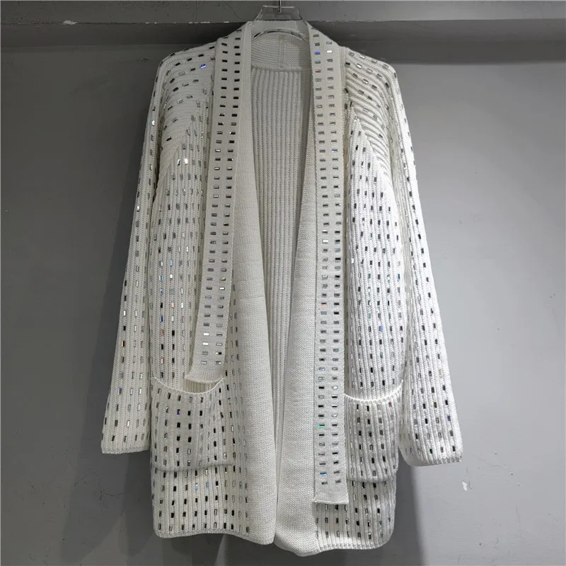 

SuperAen European and American Style Luxury Diamond Autumn and Winter 2025 New Women's Fashion Loose Knitted Cardigan Sweaters